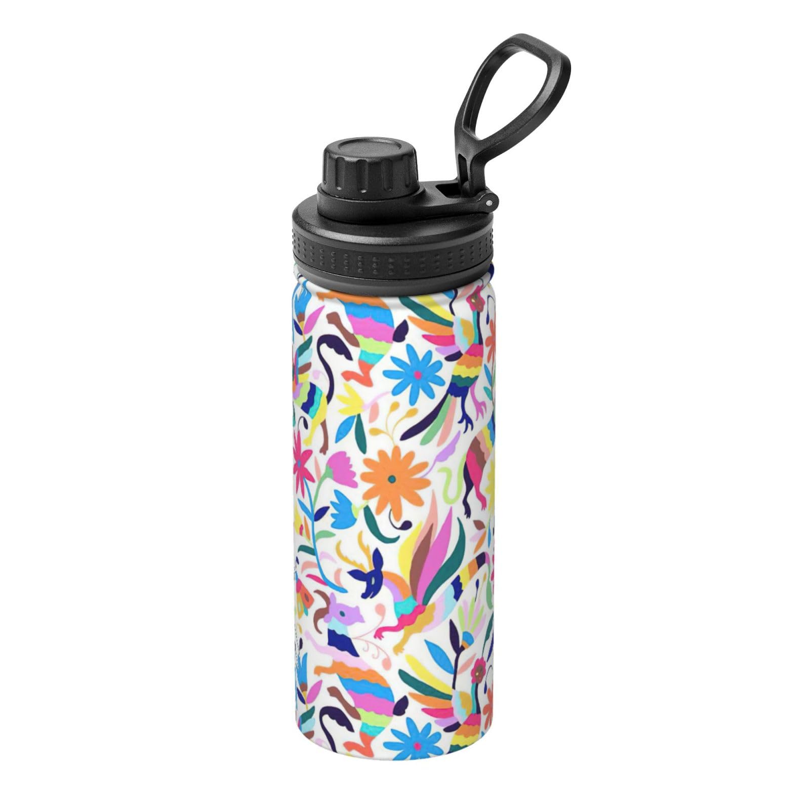 Kfjghhl Insulated Stainless Mexican Otomi Animals Steel Water Bottle For Sport Gym Travel Leak Camping Hiking Hydration