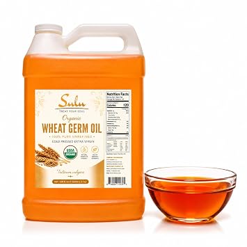 SULU ORGANICS 100% Pure USDA Certified Organic Extra Virgin Unrefined Wheat Germ Oil 1 GALLON/128 FL.OZ