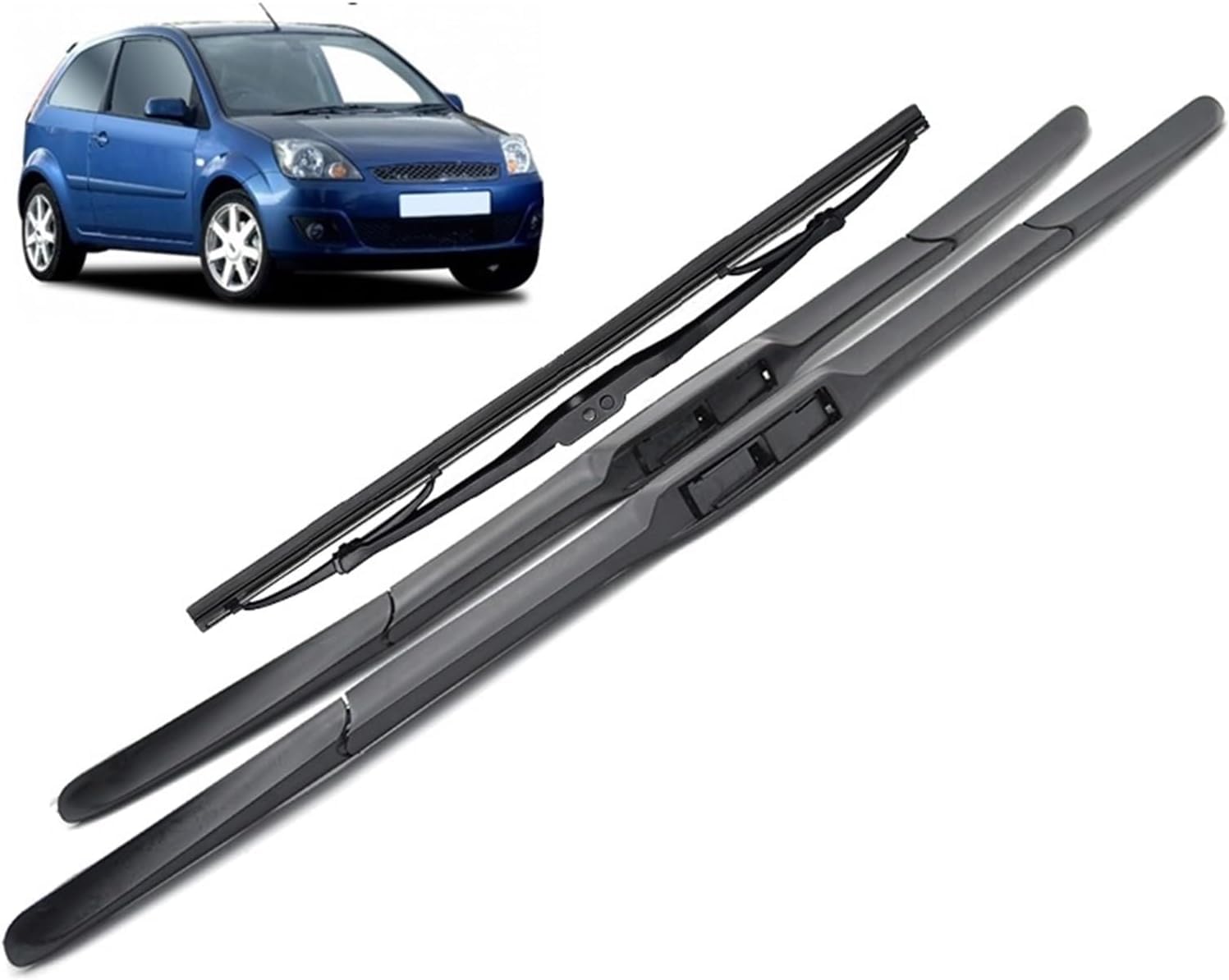 MadongJ Windshield Windscreen Wiper Blades for Ford Fiesta 5 Hatchback 2003-2008, Replacement Blades All-Weather Performance Streak-Free Windshield Wipers