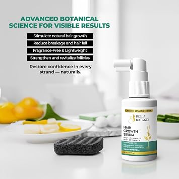 Hair Growth Serum | 3% Redensyl + 4% Anagain + 2% Baicapil + Rosemary, Biotin | Hair Fall Control, Fragrance Free, Support Hair Gworth for Men & Women, 30 ml