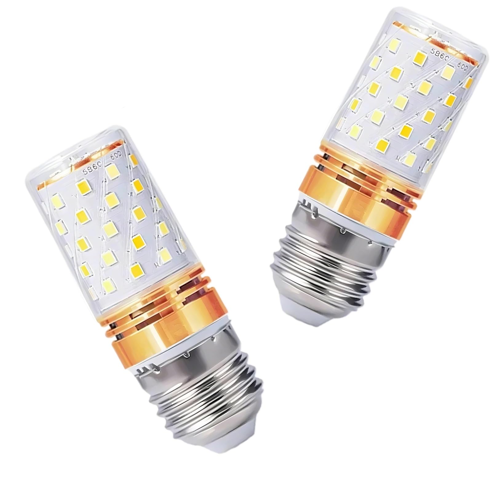 ZFFOZZ 16W E27//E26/E14 LED Corn Light Bulbs (2 Pack) Daylight White 6000K Decorative Bulb for Home Lighting, Non-Dimmable(E27-12W-gold,Purple)