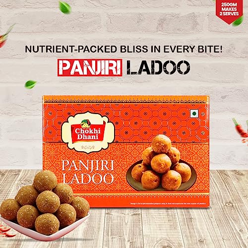 Image of Chokhi Dhani Panjiri Ladoo 400g | Traditional Indian Mithai | Ready to Eat Sweet | Festive Laddoo | No Artificial Flavours | Homemade Taste | Veg
