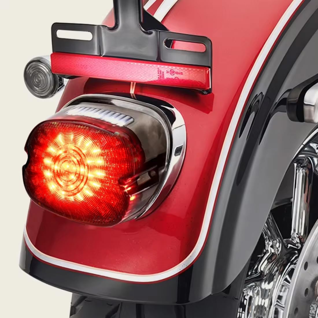 Smoked LED Motorcycle Tail Light Brake Turn Signal LAMP for OEM Rear Brake Light 1200 - Rear Brake Light with Integrated Turn Signals, High-Visibility Waterproof Design, Easy Installation