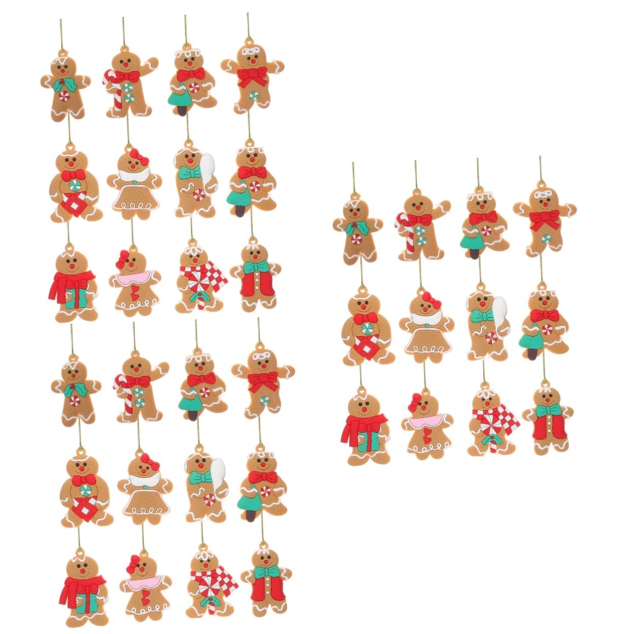 Cabilock 36piezas Adornos De Hombre De Jengibre para Decoración Navideña Árbol De Navidad Colgantes De Navidad