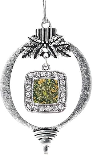 Miniatura 161 de Inspired Silver - My Vintage Initials - Adorno con dije de letra J - Adornos navideños cuadrados de plata con joyas de circonita cúbica