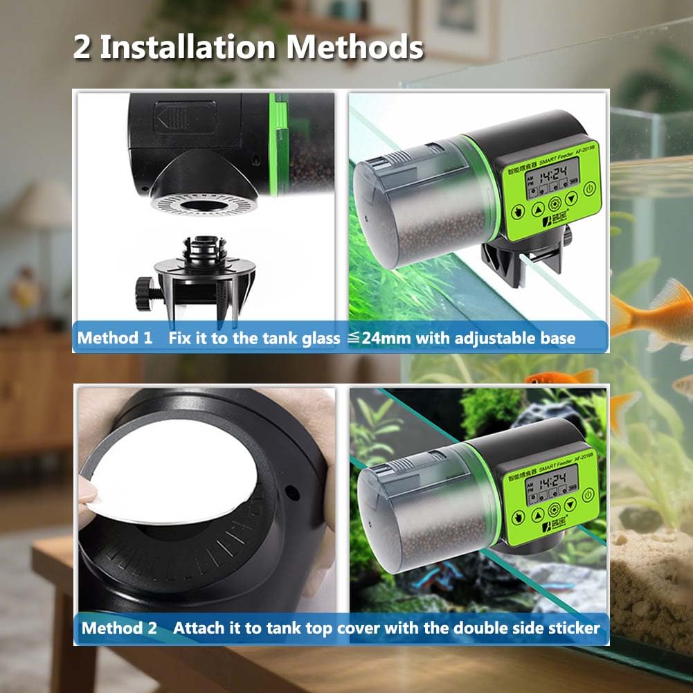Distributeur automatique de nourriture pour poissons - 200 ml - Grande capacité - Avec affichage de minuterie - Pour petits aquariums et étangs