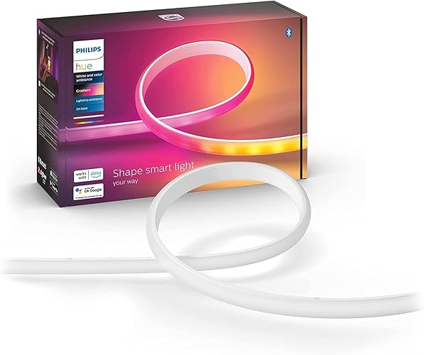 Philips Hue Gradient Light Strip 2m, for Syncing with Entertainment, Media and Music, Smart Lighting with Bluetooth, Strip Lighting Works with Alexa, Google Assistant and Apple HomeKit, White - Product only - Product only