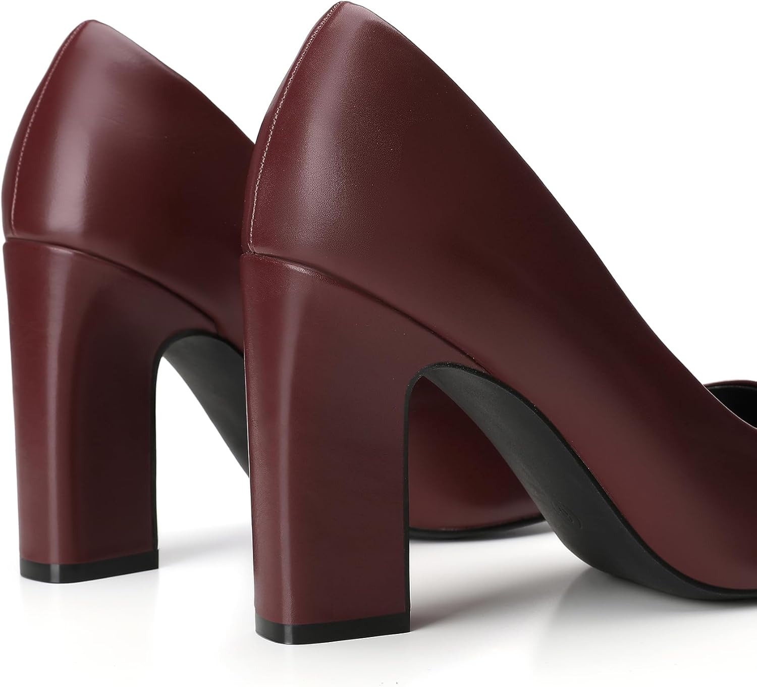 Trary Heels for Women Closed Pointed Toe Chunky Pumps Shoes Women Block High Heels Comfortable Slip-On Dress Office Party Wedding Shoes 3.54" Heel - Image 4