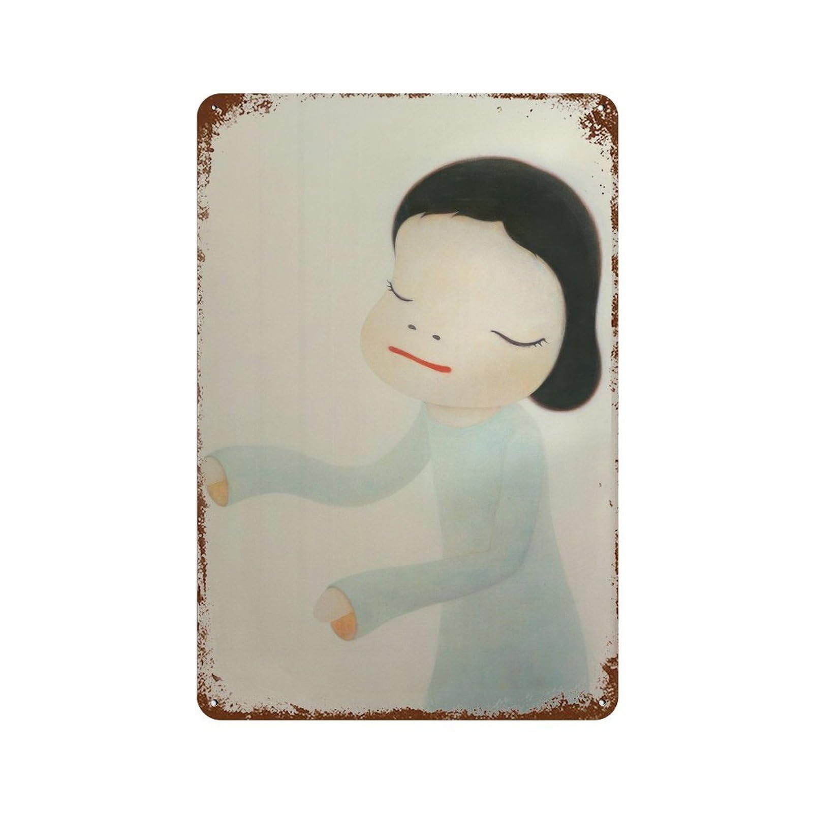 xiaoxiaoshen Peaceful Girl. Yoshitomo Nara Contemporary Wall Decor Art Metal Tin Poster Modern Home Decor Art Home Bar Shop Decorations Vintage Sign 30x20cm