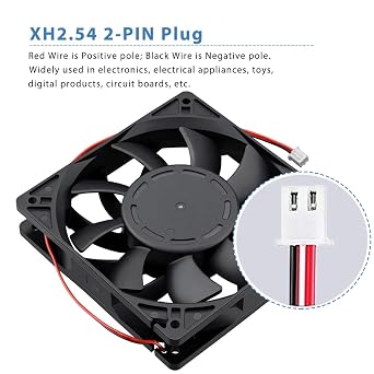 GDSTIME 120mm Fan 2 Pin Computer 12V Fan Dual Ball Bearing 3000 RPM