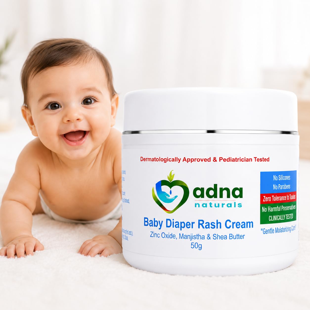 ADNA Naturals Baby Diaper Rash Cream | Blessed with Manjistha, Shea Butter, Zinc Oxide | 50 gms | Dermatologist Approved | Pediatrician Tested | Zero Tolerance to Toxins | CLINICALLY TESTED-image-27