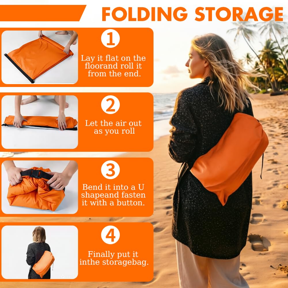Canapé Gonflable, 230 x 70 cm Hamac Gonflable, Imperméable Canapé Gonflable Camping avec Un Sac de Transport Confortable Portable Idéal pour Le Camping, la Plage, Le Parc et Les Voyages