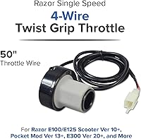 Vista 4 de AlveyTech Razor Acelerador de agarre giratorio de 4 hilos de una sola velocidad con cables de 50 pulgadas para Razor E100/E125 (versiones 10+), E100
