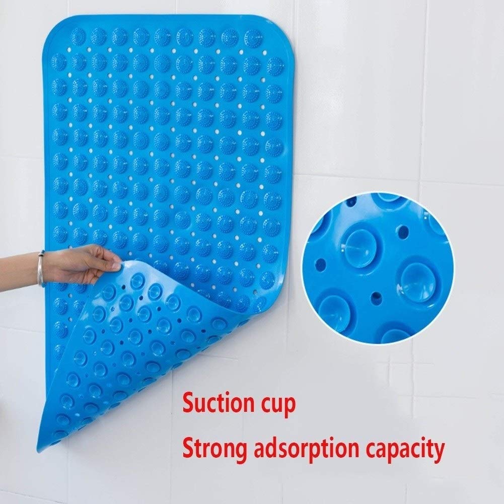 Alfombrilla de ducha de PVC antideslizante ecológica – Alfombra de baño suave antideslizante en 9 colores y 5 tamaños, 100 x 40 cm, azul #A para un uso seguro y cómodo