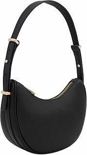 FashionPuzzle Small Crescent Smooth Faux Leather Underarm Shoulder Bag