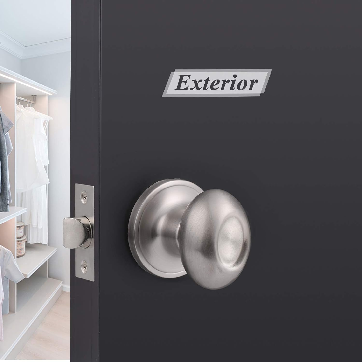 Top Brands Probrico Egg Style Hall and Closet Passage Door Knobs Brushed Nickel Oval Door Lock(10 Pack)