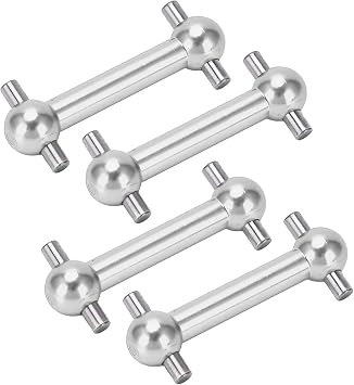 Dog Bone Shaft, 4PCS Aluminum Alloy Dog Bone Drive Shaft Set for TT01 TT02 RC Car Upgrade Parts RC Car Part Silver