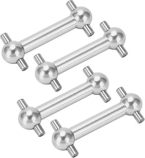 Dog Bone Shaft, 4PCS Aluminum Alloy Dog Bone Drive Shaft Set Dog Bone Shaft for TT01 TT02 RC Car Upgrade Parts RC Car Part (Silver)