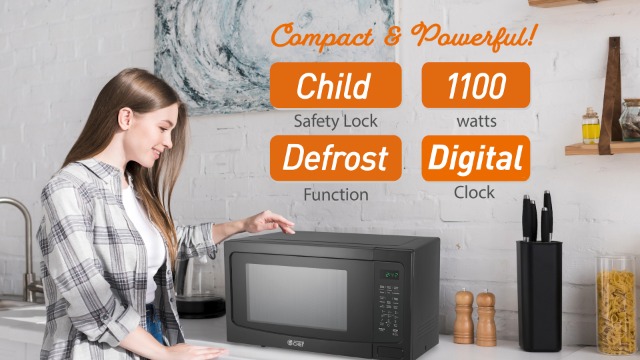 GE GCST16S1WTS Microwave Oven, 1,150 Watts, 8 Auto-Cook