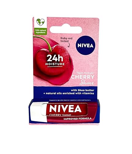 Nivea Cherry Shine Caring Lip Balm - Hidratación de larga duración - 0.17 oz