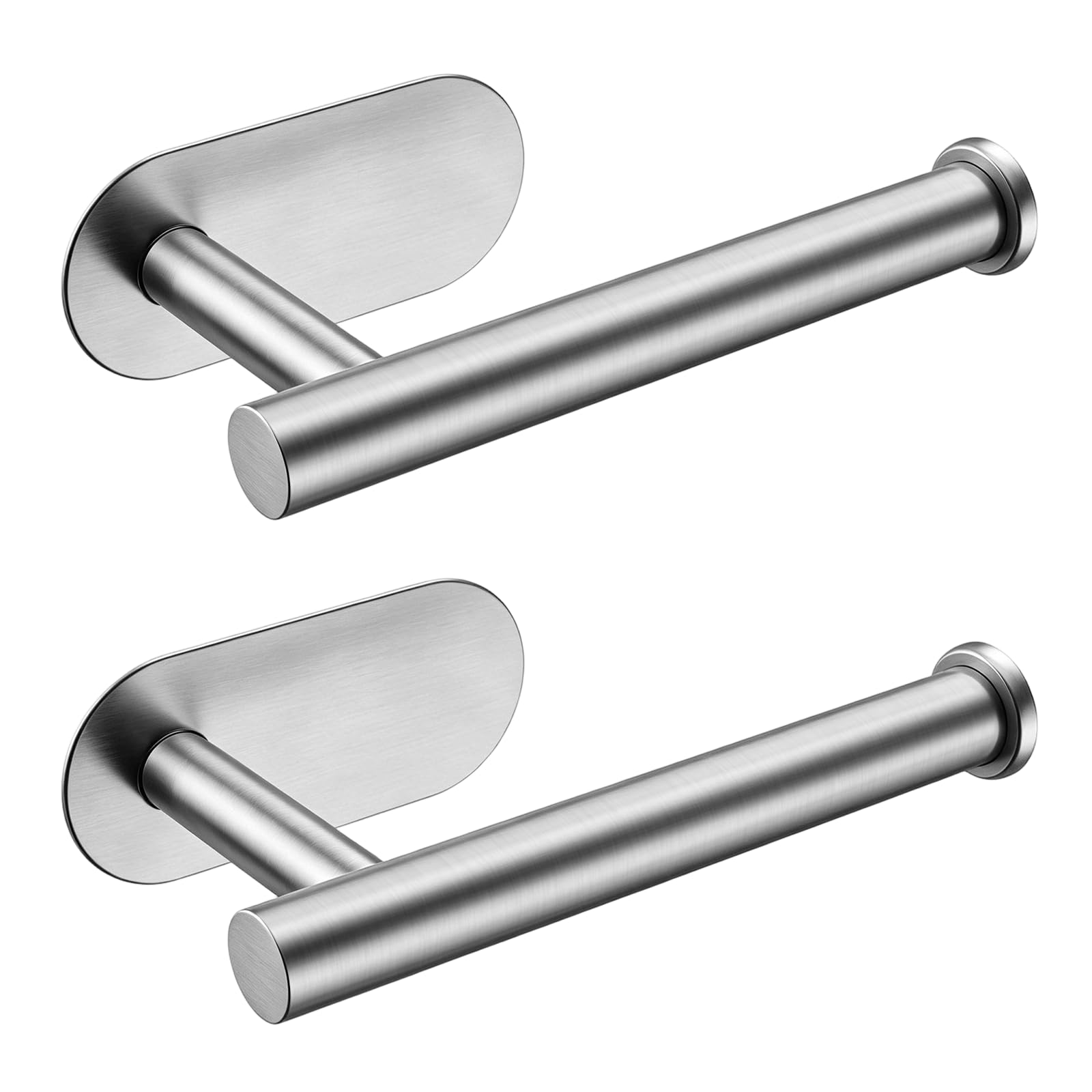 SetSail Adhesive Toilet Paper Holder Wall Mount Brushed Nickel, 2 Packs