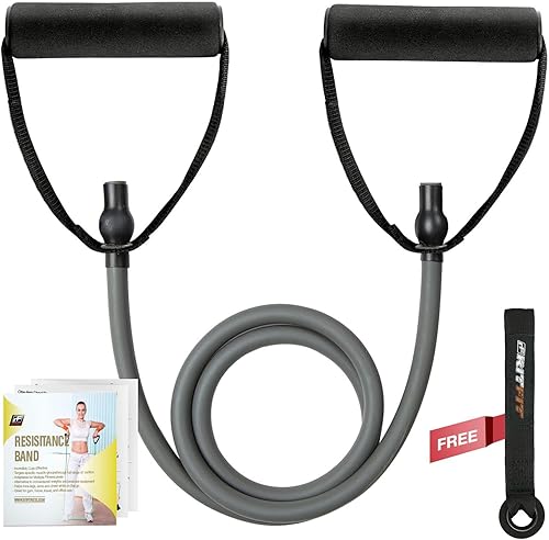 Miniatura 1 de RitFit Banda de ejercicio de resistencia única con asas cómodas, ideal para terapia física, entrenamiento de fuerza, tonificación muscular, anclaje