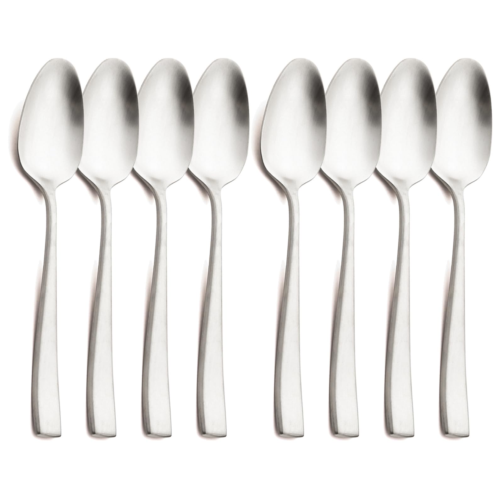 Snplowum 8-Piece Table Spoon, 18/10 Stainless Steel Heavy Duty Spoon Set For Dining Kitchen Dinner Spoons, Matte Silver Finished (7.67-inch)