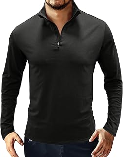 Men's Shirts Long Sleeve Male Summer Casual Solid Zipper Collar T Shirt Blouse Long Sleeve Stand Collar Tops T Shirt Riding Turtleneck