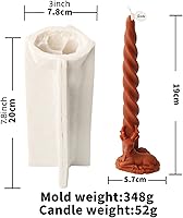 Vista 2 de Christmas Spiral Taper Candle Mold, Long Twisted Silicone Candle Mold, Christmas Pillar Candle Mold for Candle Making, Xmas Home Decor (Deer)
