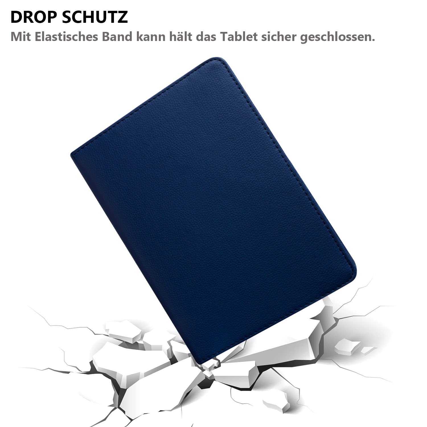 Étui Housse Coque pour Samsung Galaxy Tab S6 Lite 10.4 Pouces 2020 (SM-P610 SM-P615) - 360 degrés Rotation Full Protection Kickstand Case Cover,avec Un Stylo,Écran Film (Deep Blue)