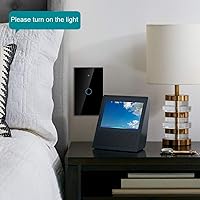 Vista 6 de Interruptor inteligente de 1 vía Control de luz de pared táctil (negro de EE. UU.)