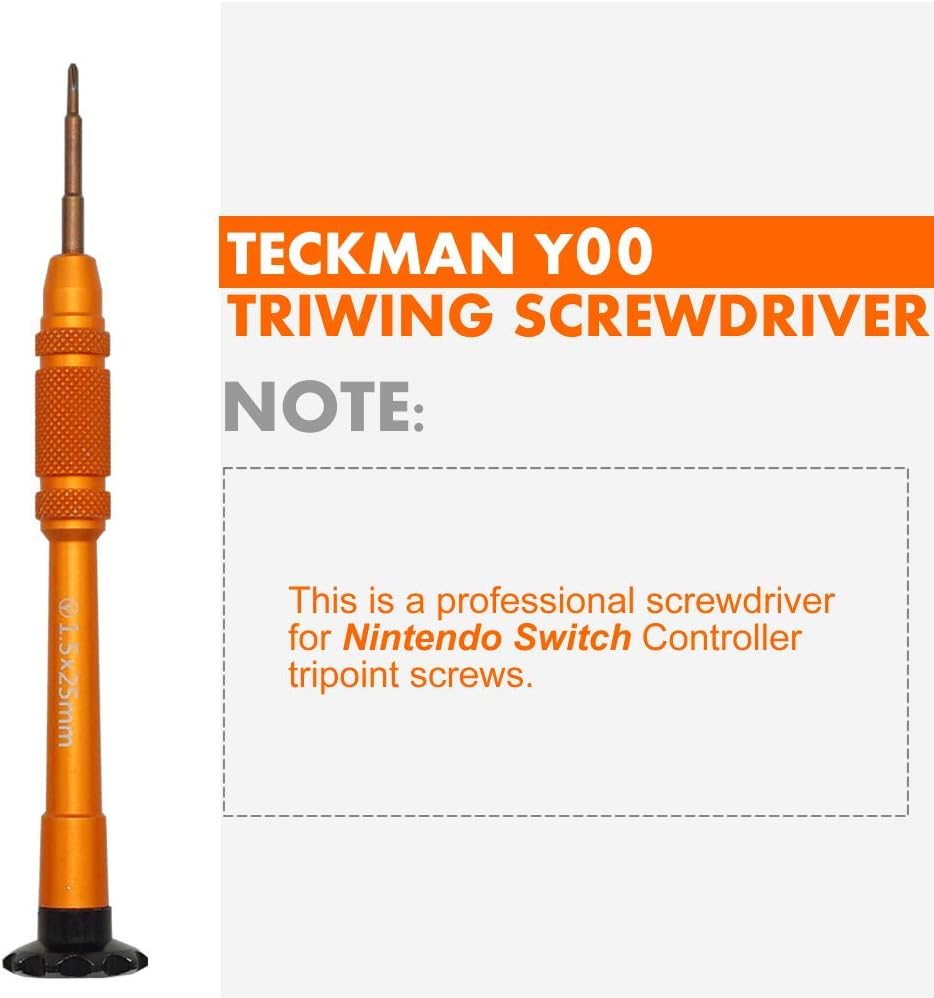 TECKMAN Triwing Screwdriver, 1.5mm Y00 Tripoint Screwdriver for Controller Repair