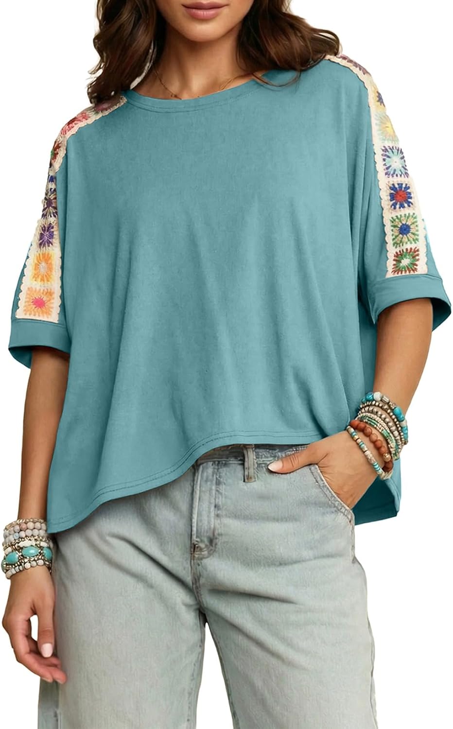 Dokotoo Women's Shirts Casual 2026 Beach Trendy Casual Summer Oversize Tops Vacation Embroidered Blouses