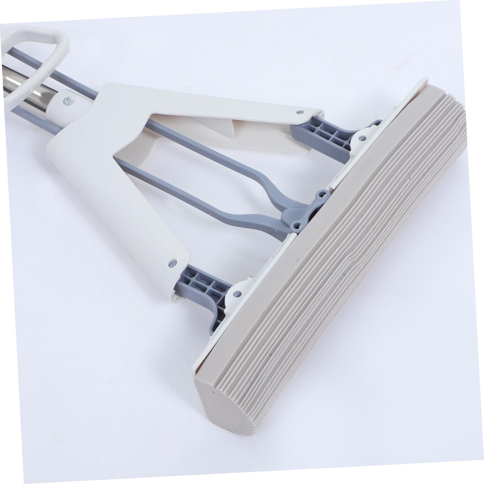 Trapeador de Esponja Plegable Doble 28cm, Acero Inoxidable Abs Blanco