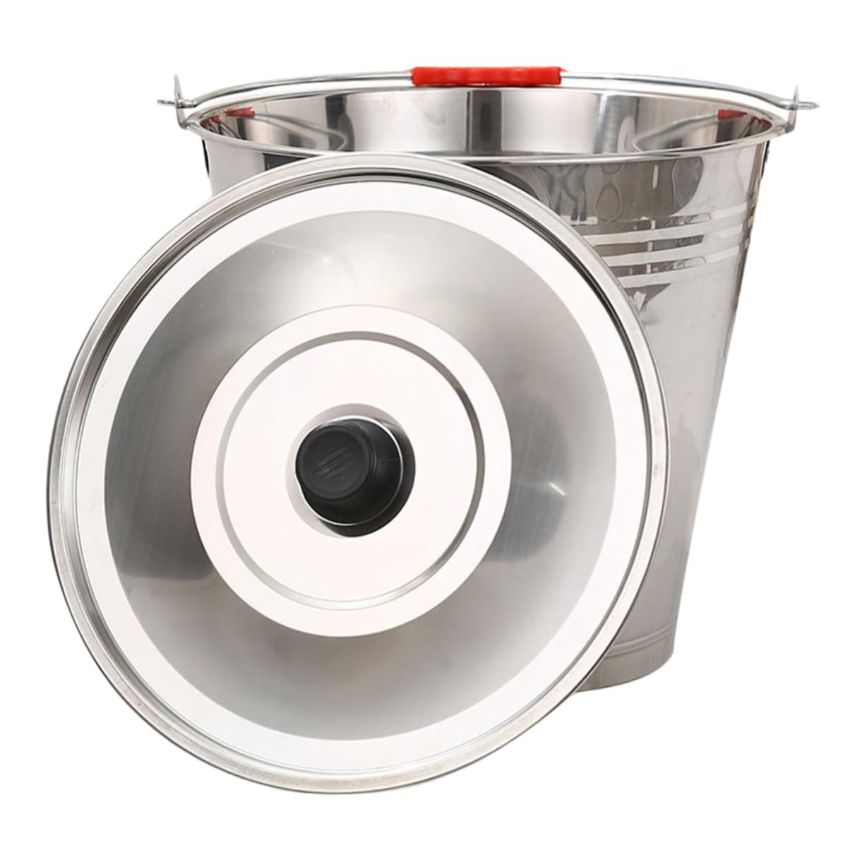 OUNONA Cubo de Acero Inoxidable 304 Construcción Sola Pieza con Tapa y Asa con Gran Capacidad Capacidad 8l Cubo Multiusos para Leche y Agua