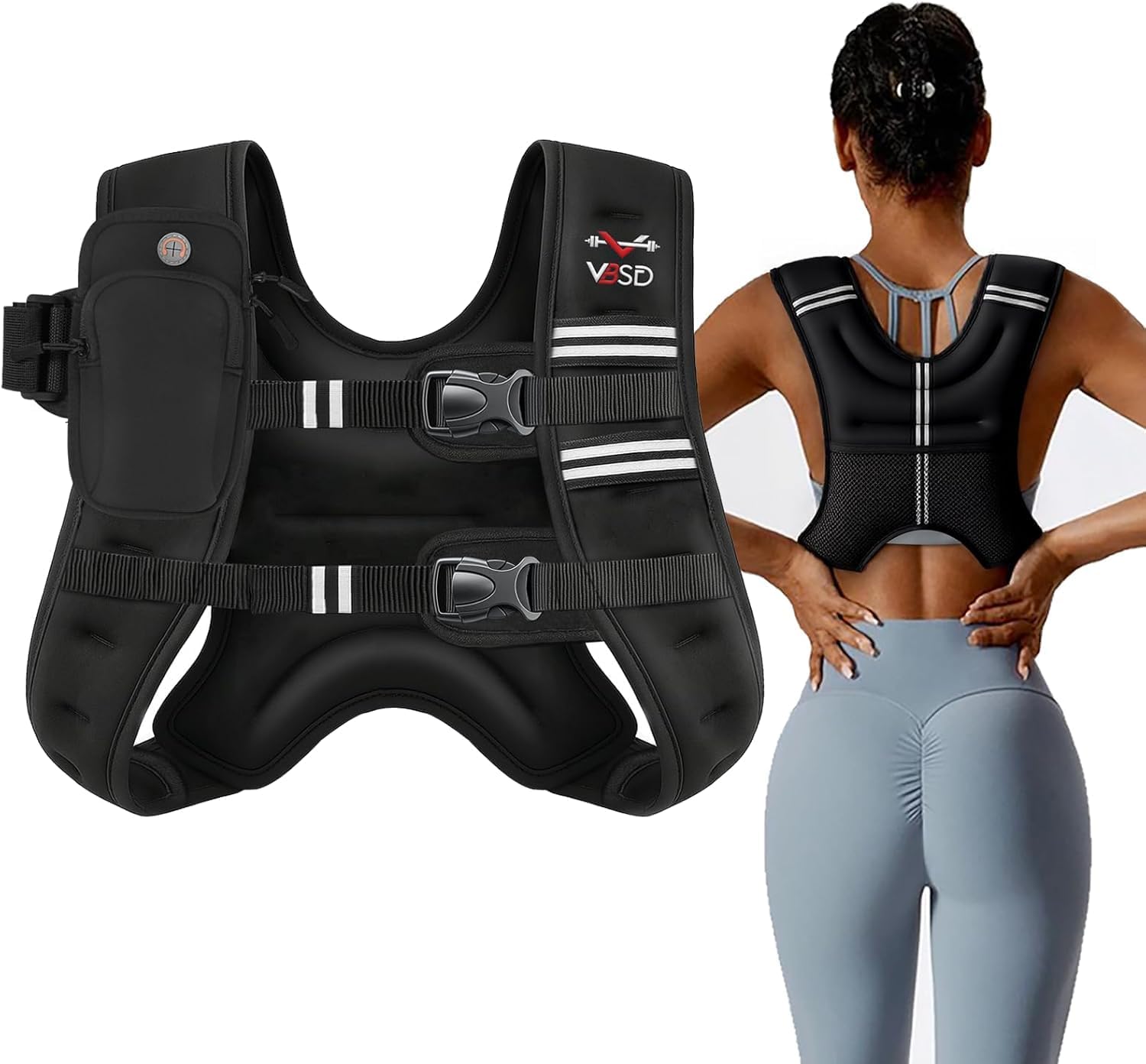 VBSD 16LB Weighted Vest Woman+ 10lb 1 Pair Adjustable Ankle Weights for Women Men