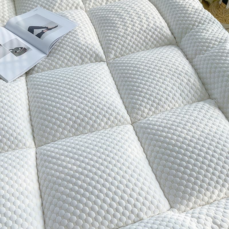 Twin XL Size Extra Thick Mattress Breathable Mattress Pad Protector Pocket Soft Down Alternative Fill Mattress Cover Bedding Quilted Fitted Fluffy Soft Mattress Pad, (35"x80",Green edges)