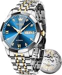 OLEVS Watches for Men Luxury Big Face Stainless Steel Chronograph Mens Watches Waterproof Luminous Analog Quartz Multifunction