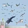 wondever Sharks Wall Stickers Under The Sea Fish Peel and Stick Wall Art Decals for Kids Room Baby Nursery Bathroom