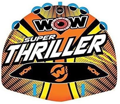 Wow World of Watersports Super Thriller Deck Tube, 1 to 3 Person Towable and Tow Rope Bundle