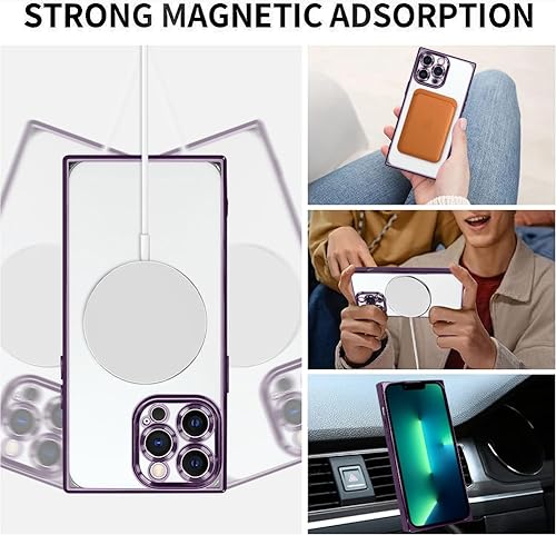 Miniatura 2 de LSL Funda para iPhone 13 Pro Max compatible con MagSafe TPU suave parachoques anticaídas, antiarañazos, a prueba de golpes, delgada, chapado de