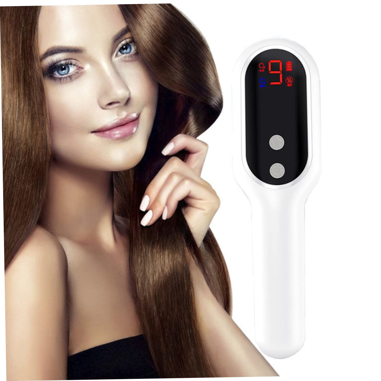 Pettine Massaggiante Elettrico per Cuoio Capelluto, Abs e Tpu | Massaggiatore Capelluto Elettrico, Rilassamento e Aumento del Flusso Sanguigno, Bianco