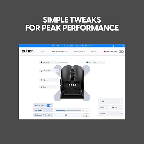 Pulsar Gaming Gears Lab X2F Souris Gaming sans Fil, Mini, Noir - 8