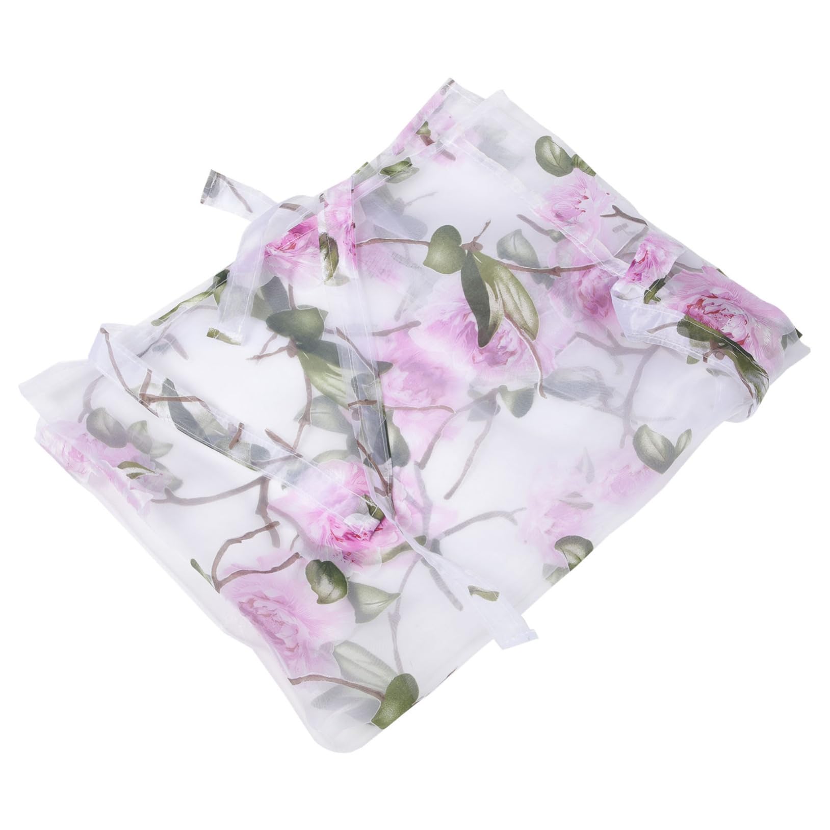 Rideaux romains motif floral voilage transparent fenêtre salon 3pcs