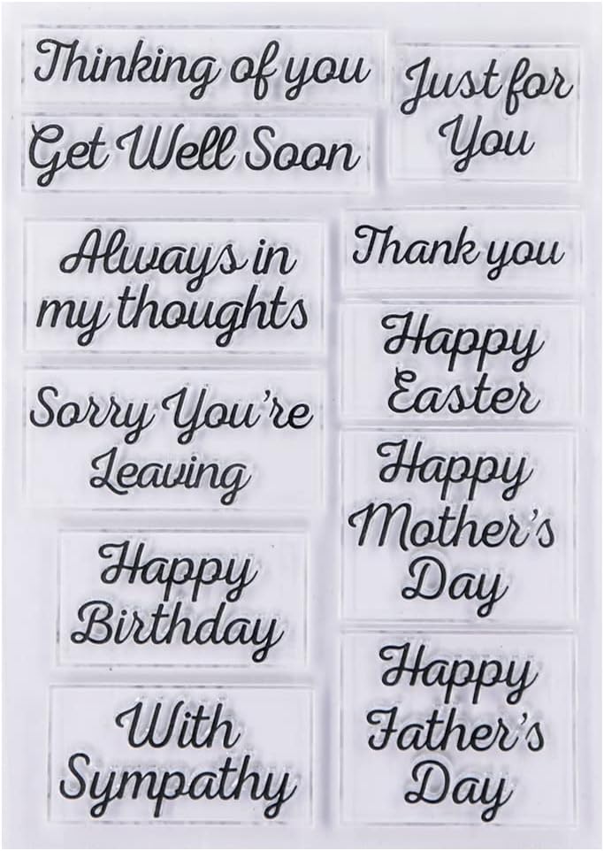 Words Thinking of You Get Well Soon Happy Birhtday Easter Mother's Father's Day Clear Stamps for Card Making Decoration and DIY Scrapbooking 2111512