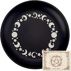 CREATCABIN Phase Moon Star Offering Bowl - Stainless Steel Ritual Plate, Jewelry Tray, and Decoration, 5.55 Inches