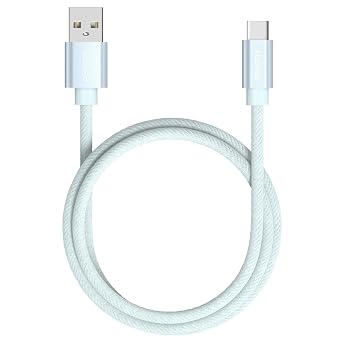 LIQUIPEL Powertek Type-C Fast Charger Cable, 6ft USB to Type-C for Galaxy, MacBook, and More, Denim Light Blue