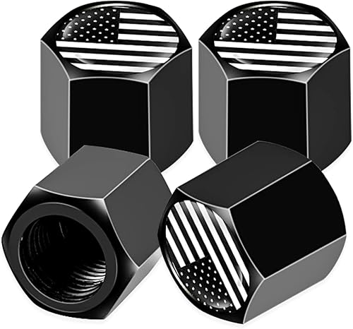 Miniatura 1 de Ajxn Paquete de 4 tapas de válvula de neumático de automóvil de calavera herméticas a prueba de polvo tapas universales de válvula de aire de