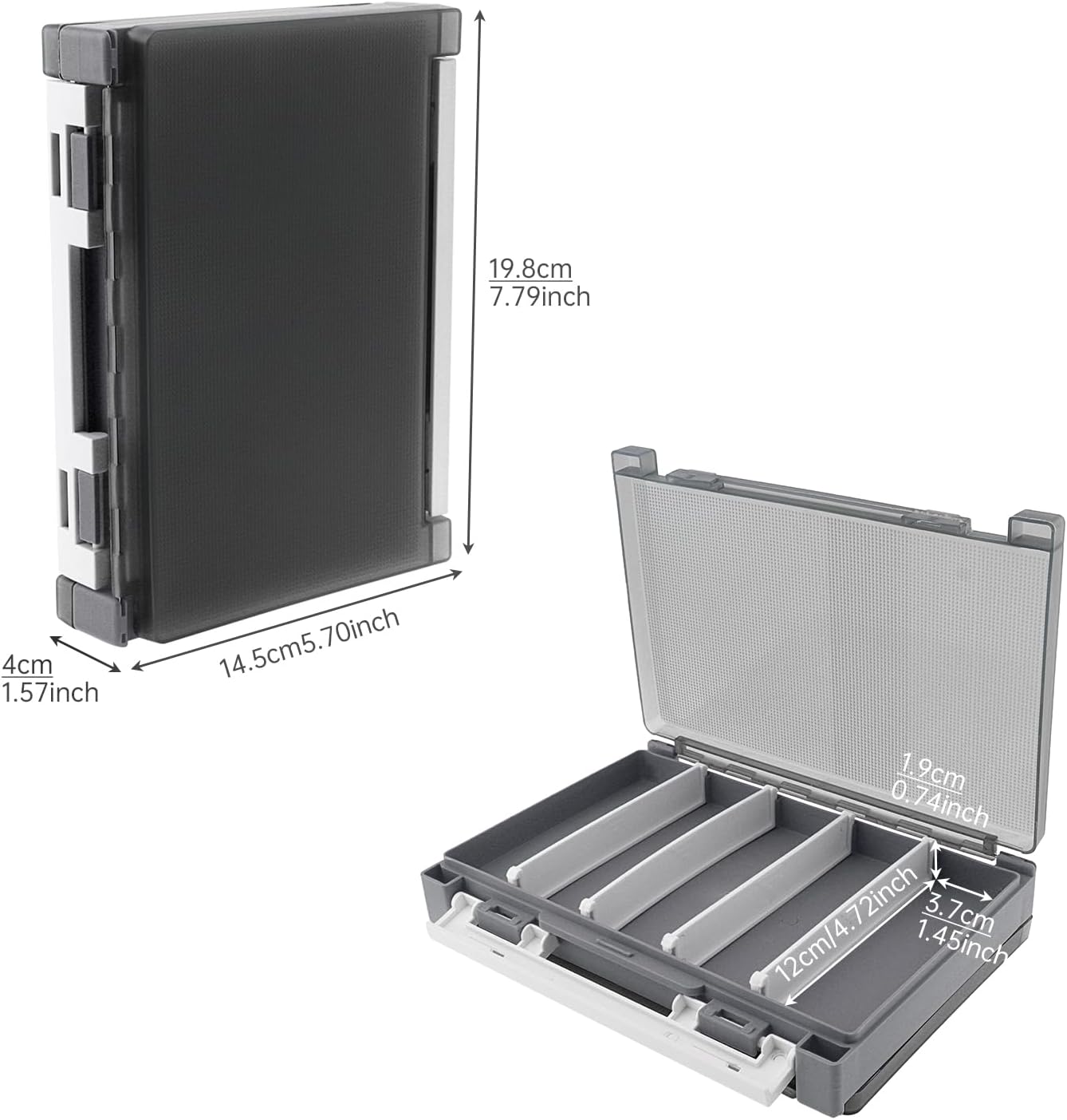 Double Sided Fishing Lure Box Organizer, Fishing Tackle Box Storage Hard Plastic Container Case for Lure Bait Hooks Beads Jewelry Earring image 5