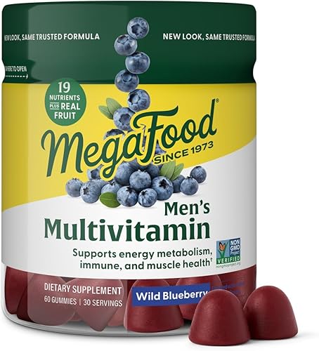 MegaFood Gomitas múltiples para hombre multivitamínicas con vitaminas B selenio licopeno y zinc vegetarianas sin OMG sin gluten 60 gomitas 30